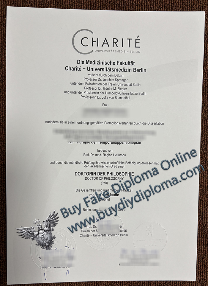 Charité – Berlin University Medicine diploma Charité – Berlin University Medicine diploma