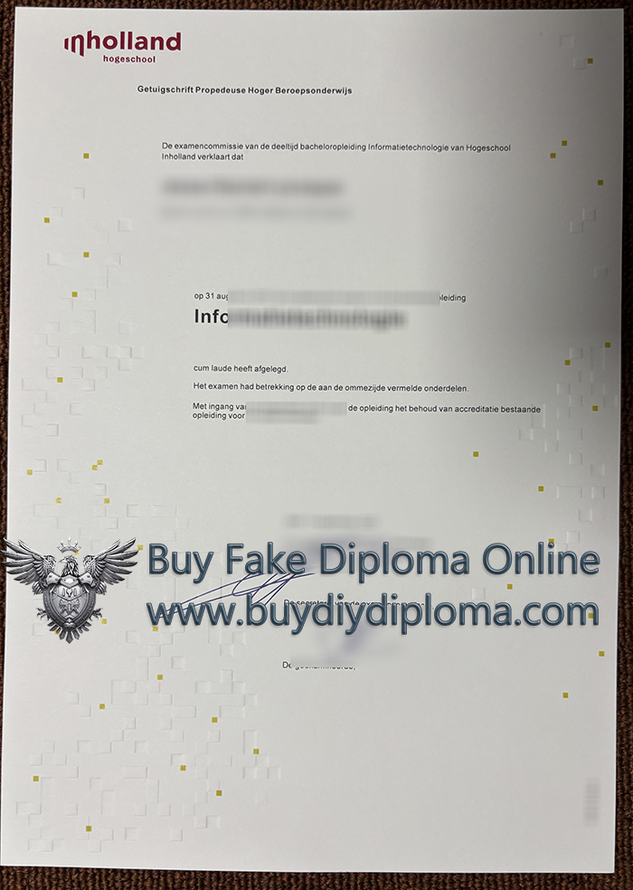 Hogeschool Inholland getuigschrift Hogeschool Inholland getuigschrift